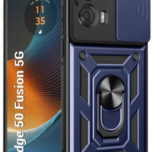 AIBEX Back Cover for Motorola G96 5G / Motorola Edge 50 Fusion 5G|D10 Tough Armor|Sliding Camera Shield(Blue, Rugged Armor, Pack of: 1)