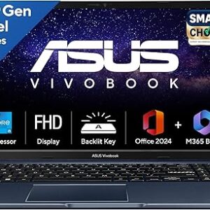 ASUS Vivobook 15,13th Gen,Intel Core i5-13420H(Intel UHD iGPU/16GB RAM/1TB SSD/FHD/15.6"/60Hz/Backlit Keyboard/Windows 11/M365 Basic (1Year)*/Office Home 2024/Quiet Blue/1.70 kg) X1502VA-BQ1297WS