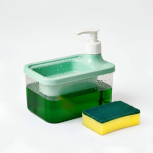 GANOVA Green 2-in-1 Soap Dispenser with Sponge 900ml Kitchen Pump 900 ml Conditioner, Foam, Liquid, Soap, Sanitizer Stand Dispenser(Green)