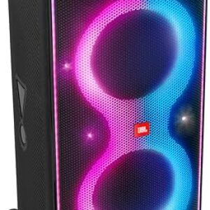 JBL PartyBox 710 Bluetooth Party Speaker with Dynamic Music Synced Flashing Club Pattern Lightshow, Pro Sound, Splashproof, PartyBox App Personalisation,Guitar and Mic Input(800 Watt RMS, Black)