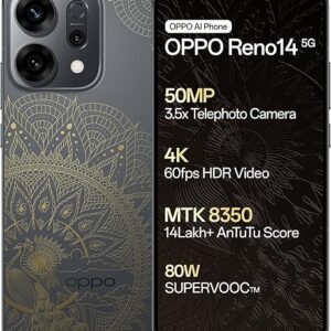 Oppo Reno14 5G (Gold, 8GB RAM, 256GB Storage) with No Cost EMI/Additional Exchange Offers