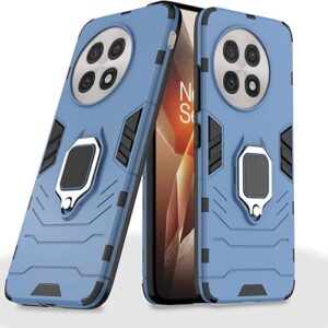 Pikkme D5 Tough Armor Bumper Case | 360 Protection Case | Ring Holder Stand Back Cover for OnePlus 13R 5G (Blue)