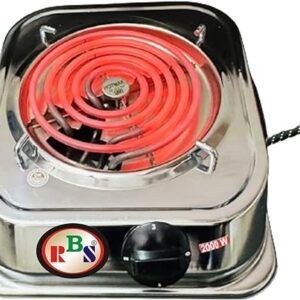 RBS ISI MARK ELEMENT Electric Stove 2000 Watt HOTMAK Coil Stove (Copper Wire with 15 Amp Power Plug) / Electric Cooking Heater/G Coil Hot Plate Cooking Stove, Silver