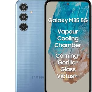 Samsung Galaxy M35 5G (DayBreak Blue,8GB RAM,128GB Storage)| Corning Gorilla Glass Victus+| AnTuTu Score 595K+| Vapour Cooling Chamber| 6000mAh Battery| 120Hz Super AMOLED Display| AI| Without Charger