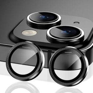 ZedGear Camera Lens Protector for iPhone 15 6.1"& iPhone 15 Plus 6.7", Tempered Glass Camera Lens Protector Tempered Glass Lens Ring Cover Fit for iPhone 15/iPhone 15 Plus (Black)