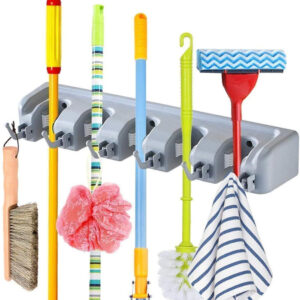 Angel Bear Grey Plastic Broom Holder(4 Holders)