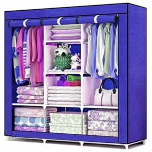 Aventure Clothes A3 Storage Closet Seasonal PP Collapsible Wardrobe(Finish Color - Blue, Pre-assembled)