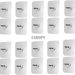 eshopy Nail Free Wall Screw Self-Adhesive Non-Trace No Drilling Bathroom Installation Hook 20(Pack of 20)