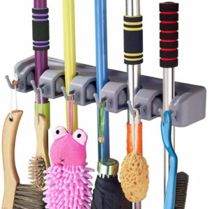 Rixim Grey Plastic Broom Holder(5 Holders)