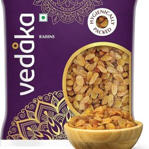 Amazon Brand - Vedaka Raisins 500G | Kismish | Dried Grapes | Sweet Fruity Taste And Soft Chewy Texture | Natural Source Of Antioxidants, Potassium & Fiber | Healthy Snack