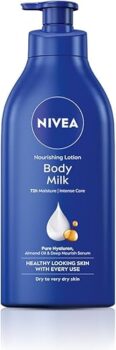 NIVEA Nourishing Body Milk 600ml Body Lotion with Hyaluronic Acid | 72Hr Hydration | Deep Moisture Care for Very Dry Skin | Enriched with Almond Oil | Smooth, Radiant & Healthy Looking Skin Care