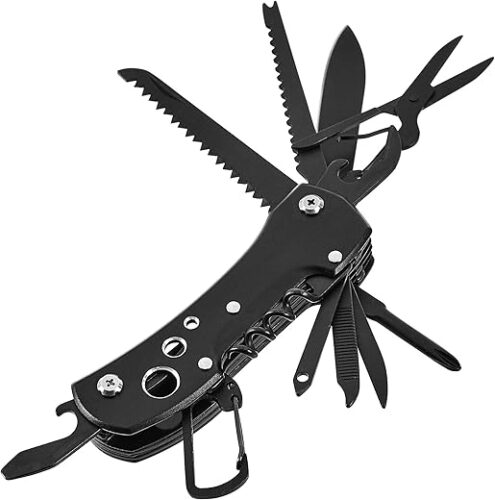 amazon basics 15-in-1 Multi-Tool Pocket Knife with Nylon Sheath