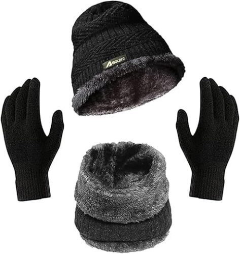 Boldfit Winter Cap for Men with Neck and Hand Gloves Set Stylish Woolen Cap for Women & Men in Winter Thermal Head Winter cap for Man Branded Long Warm Cap for Winter Woolen Winter Caps, Topa, Bennies