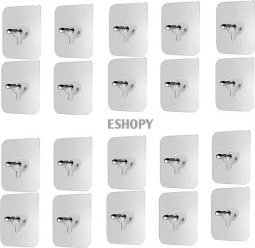 Solitude 20 Pack Heavy Duty Self-Adhesive Screw Hooks as Strong Wall Hanging