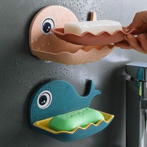 WAIT2SHOP Plastic Soap Holder Beautiful Fish Shape Sop Dish Case Holder Bathroom Accessory