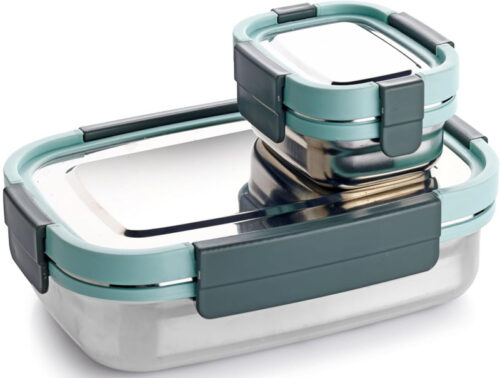 Ganesh Cresta Food Insulated Airtight Leak-Proof Lunch Box for Office, School, Picnic – 400ml -Color May Vary, Plastic