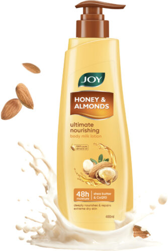 Joy Honey & Almonds Advanced Nourishing Lightweight Winter Body Lotion 750ml | Enriched With Shea Butter | Natural Sunscreen Filters | 48 Hour Moisture, Suitable for Normal to Dry Skin
