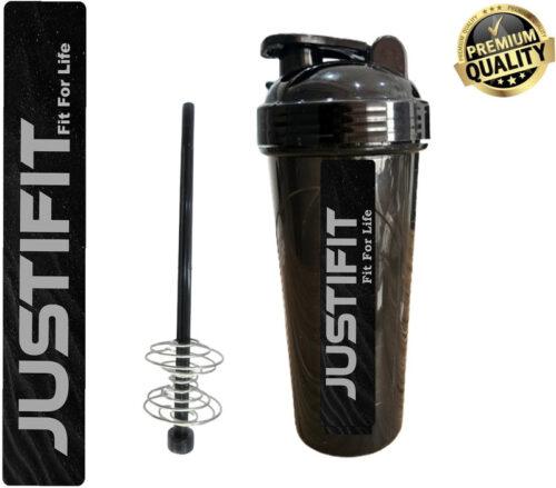JUSTIFIT 700 ml Plastic Shaker  (Pack of 1, Black)
