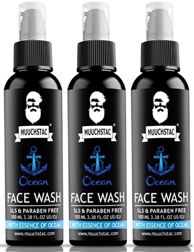 Muuchstac Ocean Face Wash for Men | Fight Acne & Pimples, Brighten Skin, Clears Dirt, Oil Control, Refreshing Feel – Multi-Action Formula