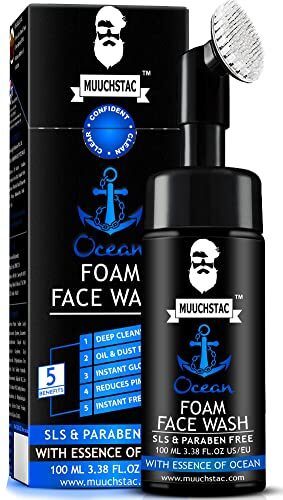 Muuchstac Ocean Face Wash for Men | Fight Acne & Pimples, Brighten Skin, Clears Dirt, Oil Control, Refreshing Feel – Multi-Action Formula (100 ml)