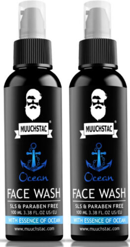 Muuchstac Ocean Face Wash for Men | Fight Acne & Pimples, Brighten Skin, Clears Dirt, Oil Control, Refreshing Feel – Multi-Action Formula