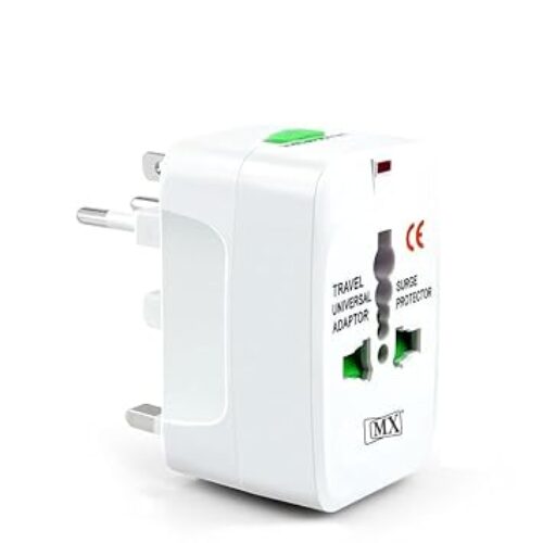 MX Universal Travel Adapter | All-in-One Worldwide Plug Adapter for 150+ Countries | Compact Travel Socket with LED Indicator | Compatible in UK, Europe, USA, China, Japan, Thailand