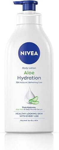NIVEA Aloe Hydration Body Lotion 600 ml | 72 H Moisturization | Refreshing | Non Sticky Feel | With Goodness of Aloe Vera For Instant Hydrating In Summer | For Men & Women