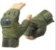 BADOWL Nylon Tactical Half-Finger Gloves for Sports, Hard Knuckle, Motorcycle Riding, Arm Shooting, Travelling, Camping and Hiking (Green, L)