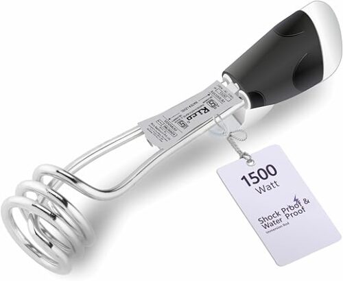 Rico IRPRO 1500w Shockproof Japanese Technology Electric Water Heater Immersion Rod With Waterproof & Protection | Instant Heating With Bucket Holder | ISI Certified 2 Year Replacement Warranty